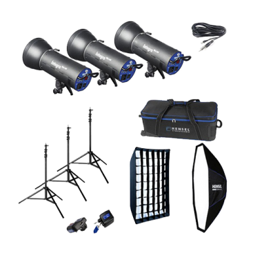 کیت فلاش حرفه ای سه شاخه هنسل ۶۰۰ ژول Hensel