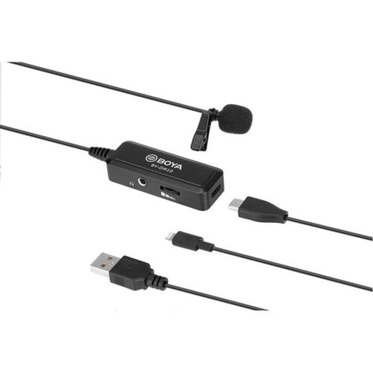 میکروفن یقه ای بویا مدل BY-DM10 با قابلیت اتصال به درگاه USB و لایتنینگ