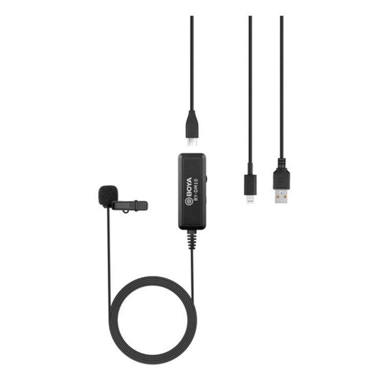 میکروفن یقه ای بویا مدل BY-DM10 با قابلیت اتصال به درگاه USB و لایتنینگ
