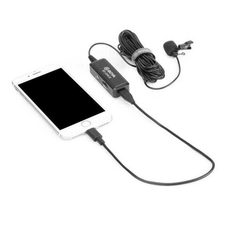 میکروفن یقه ای بویا مدل BY-DM10 با قابلیت اتصال به درگاه USB و لایتنینگ