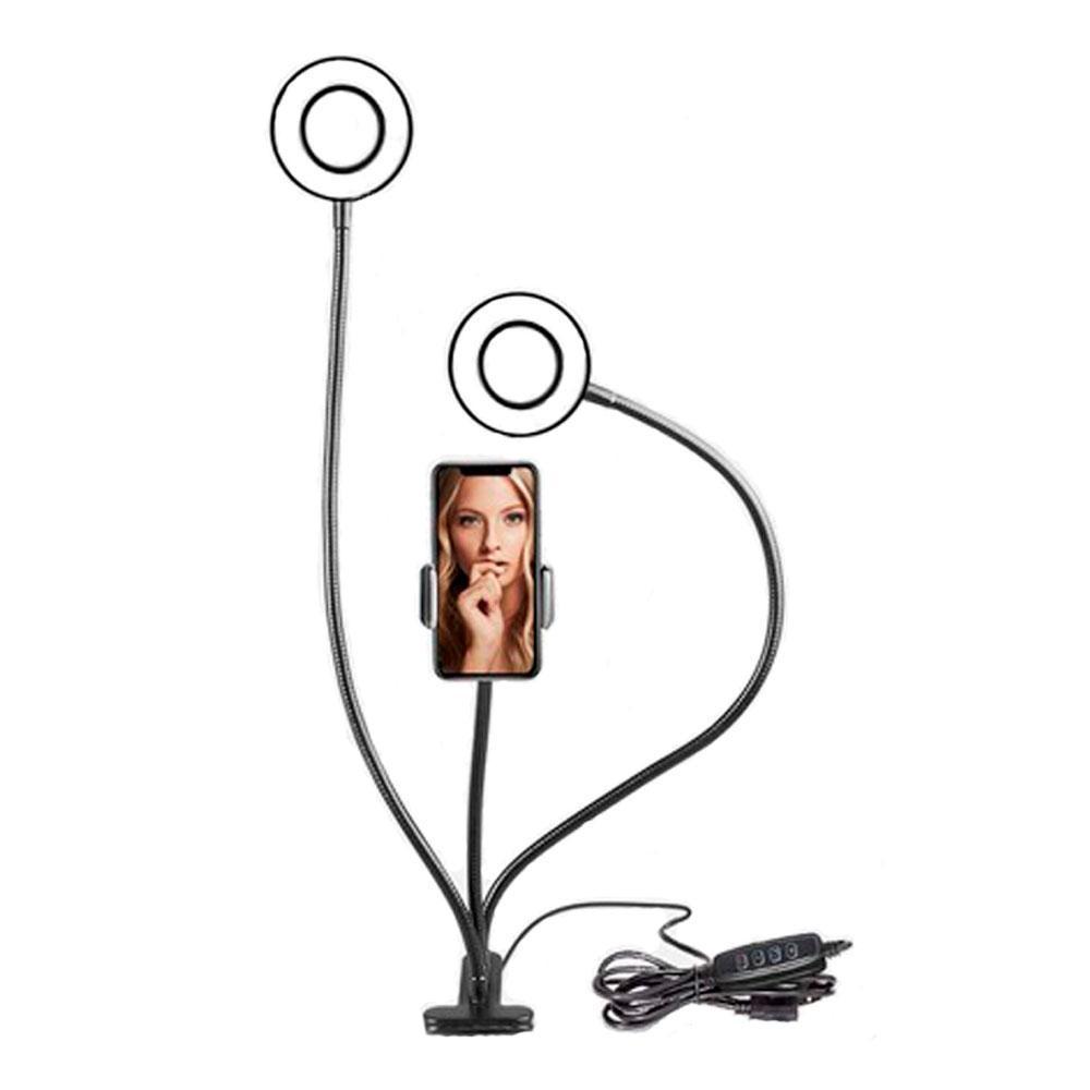 رینگ لایت سه شاخه کلیپسی حرفه ای موبایل