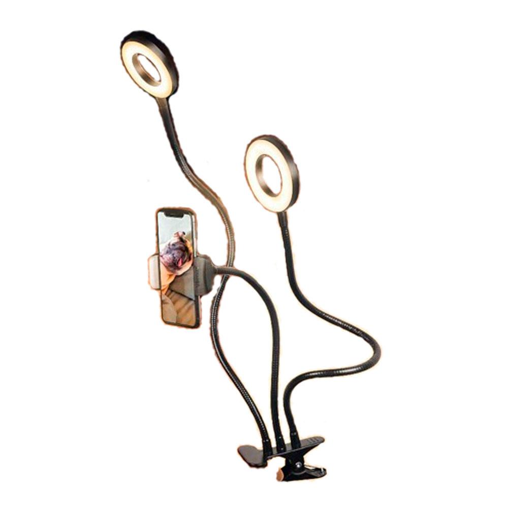 رینگ لایت سه شاخه کلیپسی حرفه ای موبایل