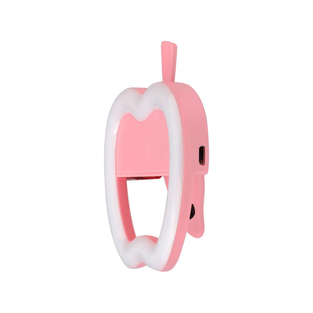 رینگ لایت سلفی طرح اپل صورتی