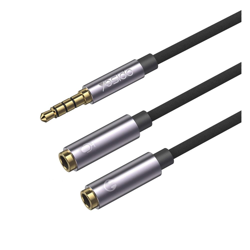 کابل تبدیل 2 به 1 جک 3.5 میلیمتری هدفون یسیدو Yesido YAU28