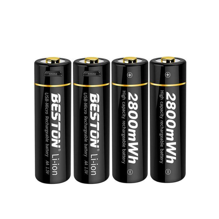 باتری قلمی لیتیوم یون بستون BESTON Micro USB 1.5V بسته 4 عددی