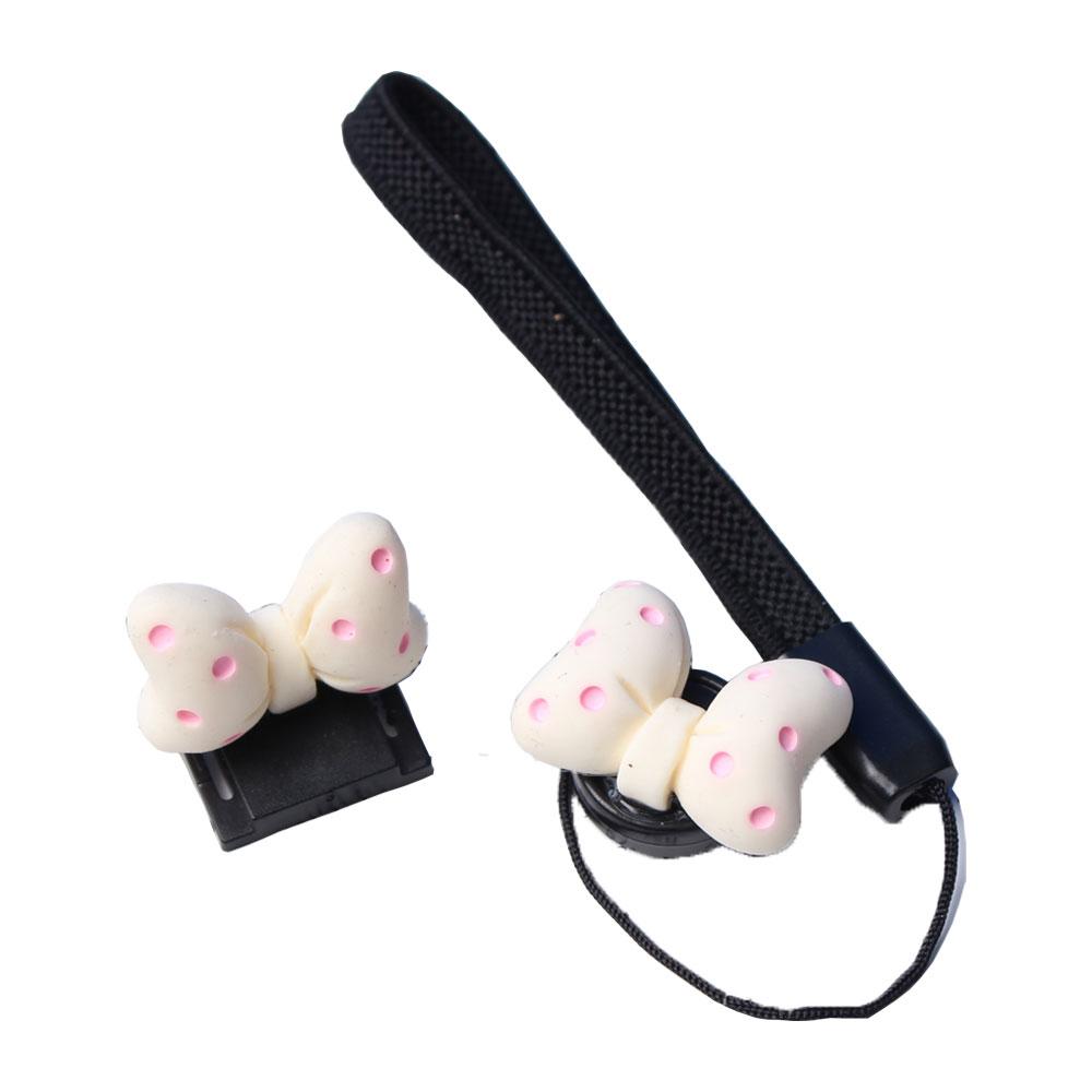 ست نگهدارنده درپوش لنز دوربین مدل پاپیون Mickey Mouse سفید