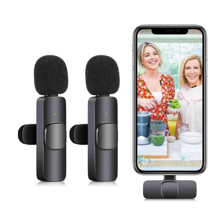 میکروفن یقه ای بی سیم Type-C و Lightning مدل K9 (2 عددی)