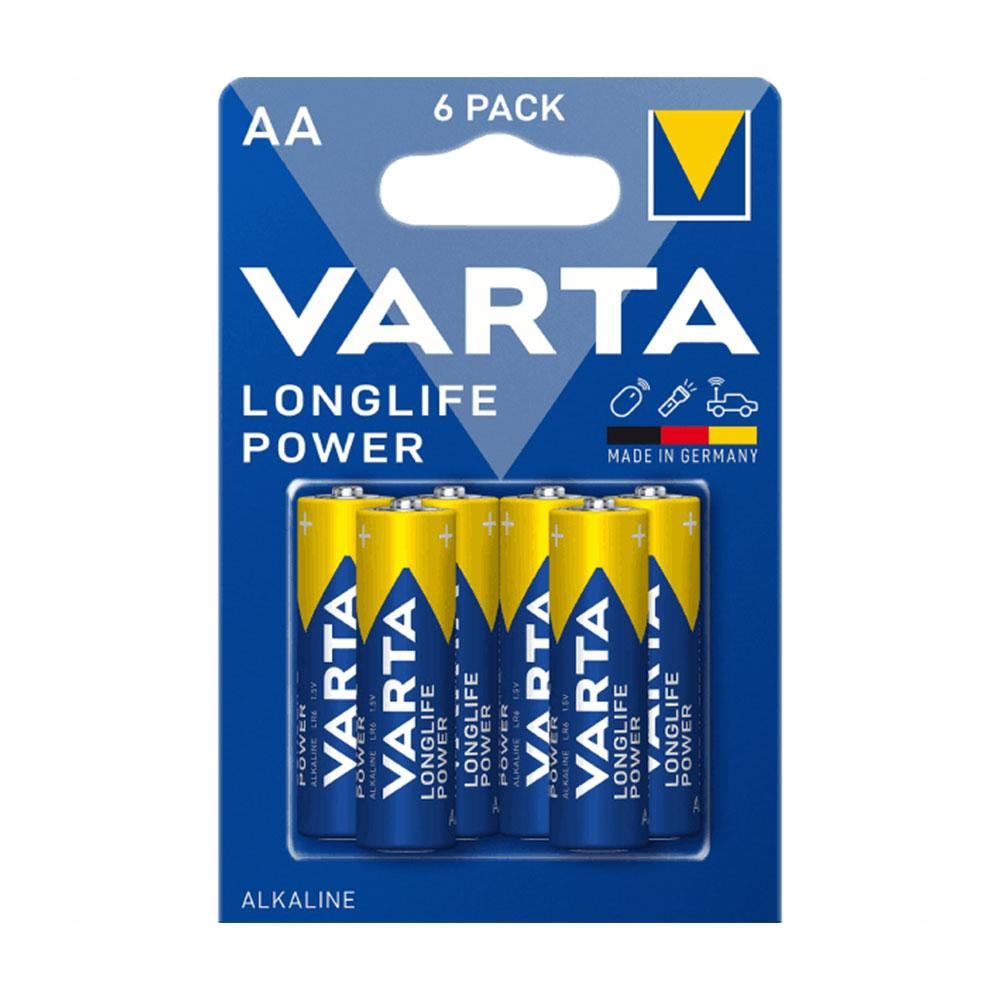 باتری قلمی آلکالاین وارتا Varta Longlife Power (6عددی)