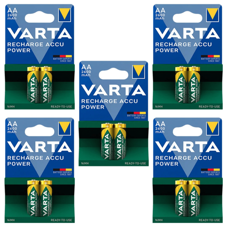 باتری قلمی شارژی وارتا Varta 2600mAh (10عددی)