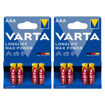 باتری نیم قلمی آلکالاین وارتا Varta Longlife Max Power (8عددی)