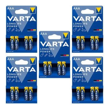 باتری نیم قلمی آلکالاین وارتا Varta Longlife Power (20عددی)