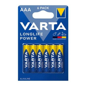 باتری نیم قلمی آلکالاین وارتا Varta Longlife Power (6عددی)