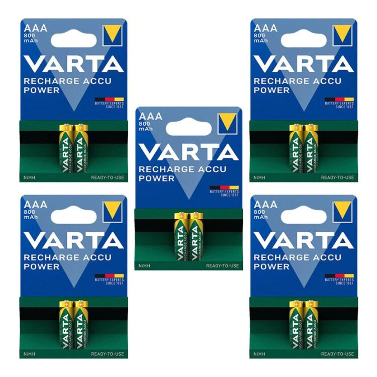 باتری نیم قلمی شارژی وارتا Varta 800mAh (10عددی)