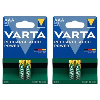 باتری نیم قلمی شارژی وارتا Varta 800mAh (4عددی)