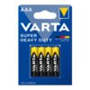 باتری نیم قلمی وارتا Varta heavy duty (4عددی)
