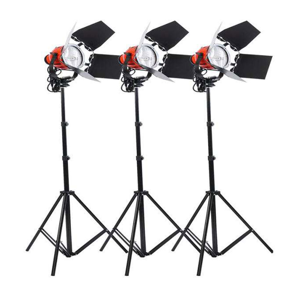 کیت سه شاخه پرژکتور 300 وات دیمردار Video Light 300w