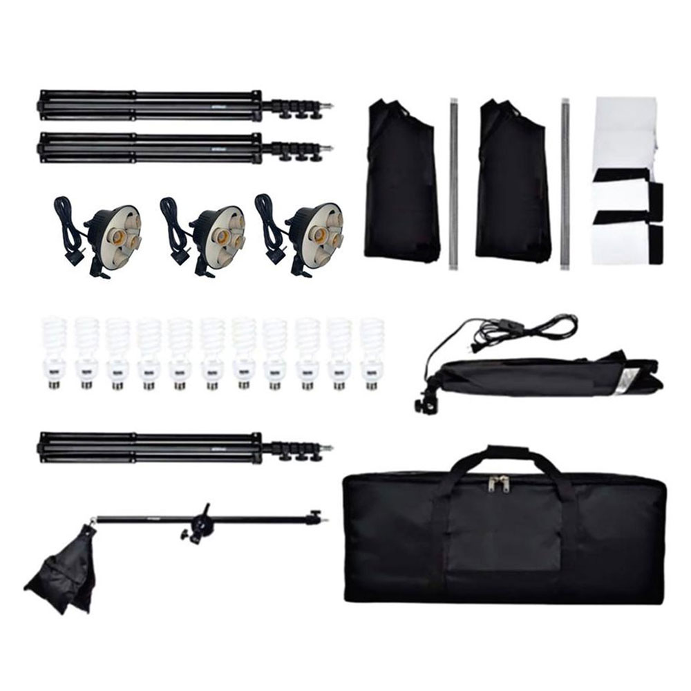 کیت نور ثابت 15 لامپ Diamond Continuous Lighting Kit 15 Lamps + پایه فون 2×3 + هدیه