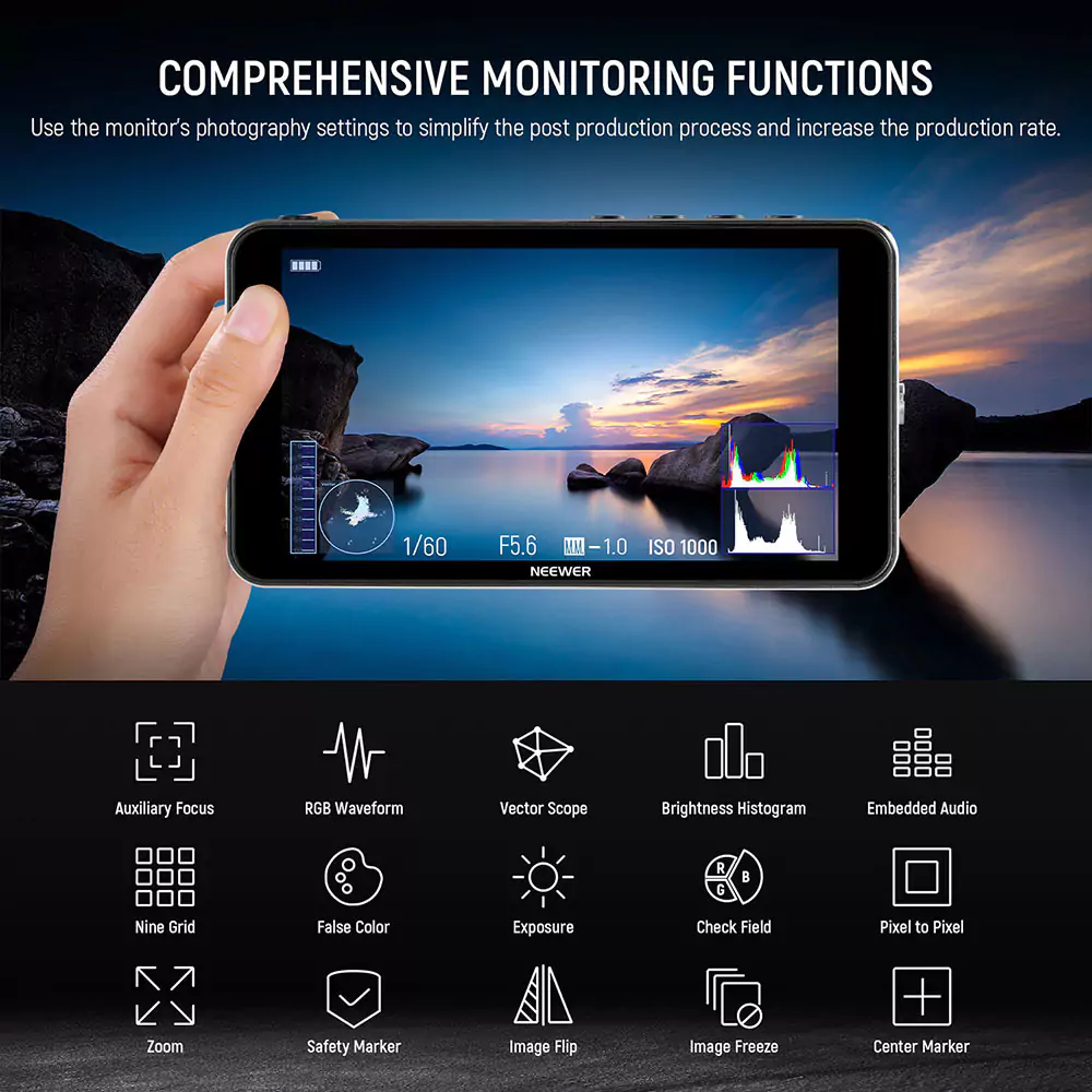 neewer f400 pro 6 on camera field monitor l series battery kit